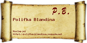 Polifka Blandina névjegykártya